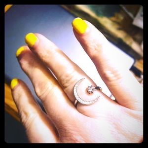 Moon star ring adjustable